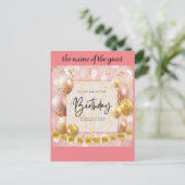 verjaardagsuitnodiging briefkaart (Staand voorkant)