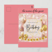 verjaardagsuitnodiging briefkaart (Voorkant / Achterkant)