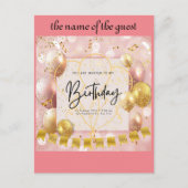 verjaardagsuitnodiging briefkaart (Voorkant)