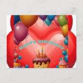 Verjaardagsuitnodiging  briefkaart (Achterkant)