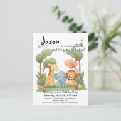 Verjaardagsuitnodiging Briefkaart (Staand voorkant)