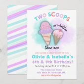 Verjaardagsuitnodiging broer of zus, Dubbele verja Kaart (Voorkant / Achterkant)