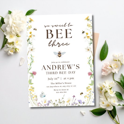 Verjaardagsuitnodiging Bumble Bee 3e verjaardagsfe