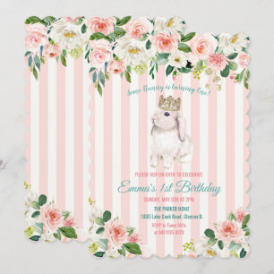 VERJAARDAGSUITNODIGING - Bunny Watercolor voor elk Kaart