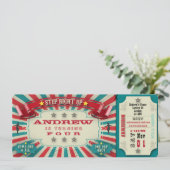 Verjaardagsuitnodiging Circus Ticket - personalise Kaart (Staand voorkant)