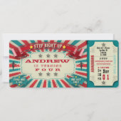 Verjaardagsuitnodiging Circus Ticket - personalise Kaart (Voorkant)
