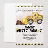 Verjaardagsuitnodiging constructie verjaardag bewe save the date (Voorkant / Achterkant)