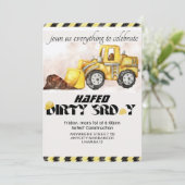 Verjaardagsuitnodiging constructie verjaardag bewe save the date (Staand voorkant)