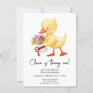 Verjaardagsuitnodiging Cute Duckling Kaart