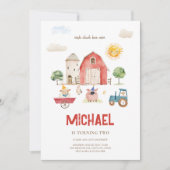 Verjaardagsuitnodiging Cute Farm  Kaart (Voorkant)