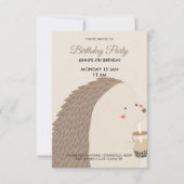 Verjaardagsuitnodiging Cute Hedgehog RSVP Kaartje (Voorkant)