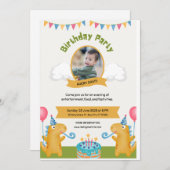 Verjaardagsuitnodiging Cute Kaart (Voorkant / Achterkant)