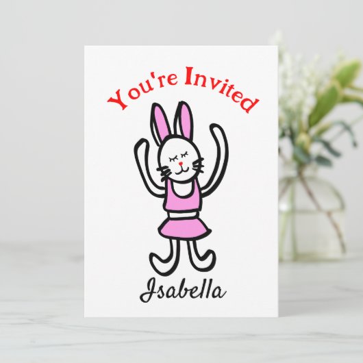 Verjaardagsuitnodiging / Dance Performance Invitat Aankondiging (Staand voorkant)