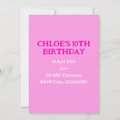 Verjaardagsuitnodiging / Dance Performance Invitat Aankondiging (Achterkant)