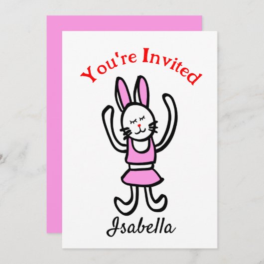 Verjaardagsuitnodiging / Dance Performance Invitat Aankondiging (Voorkant / Achterkant)