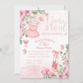 Verjaardagsuitnodiging dansen en wervelen kaart (Voorkant)