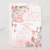 Verjaardagsuitnodiging dansen en wervelen kaart (Voorkant / Achterkant)