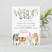 Verjaardagsuitnodiging dierentuin Wild One Kaart (Staand voorkant)
