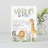 Verjaardagsuitnodiging dierentuin Wild One Kaart (Staand voorkant)