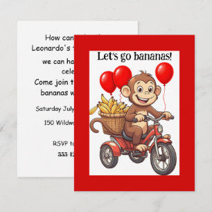 Verjaardagsuitnodiging DIGITALE DOWNLOAD Ga Banane