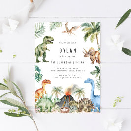 Verjaardagsuitnodiging Dinosaurussen Kinderfeestje Kaart