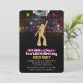 VERJAARDAGSUITNODIGING DISCO FEest - voor elke lee Kaart (Staand voorkant)