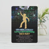 VERJAARDAGSUITNODIGING DISCO FEest - voor elke lee Kaart (Staand voorkant)