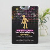 VERJAARDAGSUITNODIGING DISCO FEest - voor elke lee Kaart (Staand voorkant)