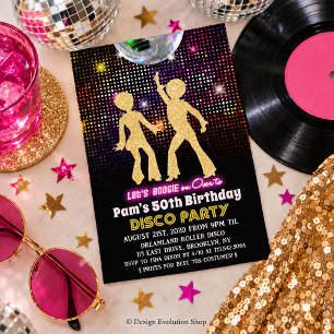 VERJAARDAGSUITNODIGING DISCO FEest - voor elke lee Kaart