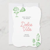 Verjaardagsuitnodiging Dolce Vita Kaart (Voorkant)