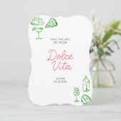 Verjaardagsuitnodiging Dolce Vita Kaart (Staand voorkant)