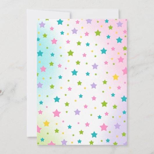 Verjaardagsuitnodiging Eenhoorns en dinosauriërs M Kaart (Achterkant)