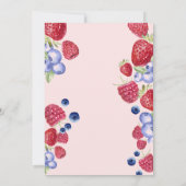 Verjaardagsuitnodiging eerste verjaardag aardbei kaart (Achterkant)