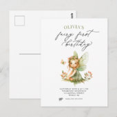 Verjaardagsuitnodiging eerste verjaardag Cute Fair Briefkaart (Voorkant / Achterkant)