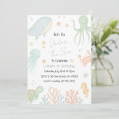 Verjaardagsuitnodiging Eerste Verjaardag Onder de Kaart (Staand voorkant)