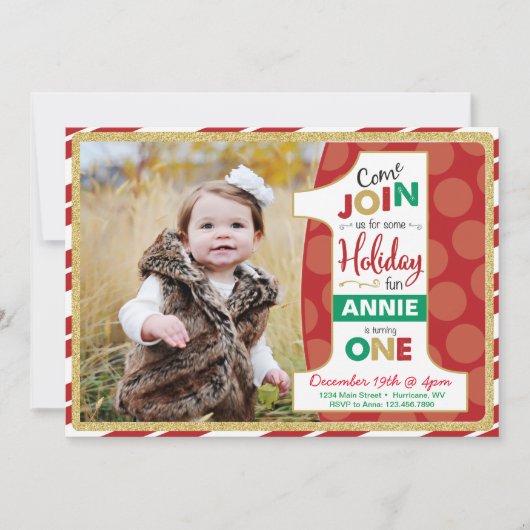 Verjaardagsuitnodiging eerste verjaardag vakantie, kaart (Voorkant)