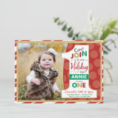 Verjaardagsuitnodiging eerste verjaardag vakantie, kaart (Staand voorkant)