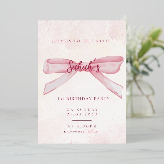 verjaardagsuitnodiging | Elegant & Folie Uitnodiging (Staand Voorkant)