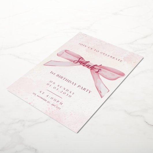  verjaardagsuitnodiging | Elegant & Folie Uitnodiging (Gedraaid)