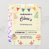 verjaardagsuitnodiging feestdagenkaart (Voorkant / Achterkant)