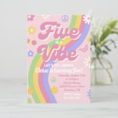 Verjaardagsuitnodiging Five is a Vibe Kaart (Staand voorkant)