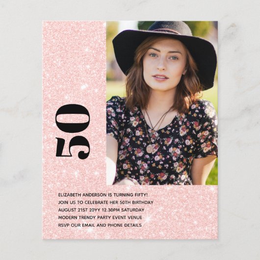 VERJAARDAGSUITNODIGING FOTO 50ste 21ste 18de 16de Flyer (Voorkant)