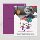 Verjaardagsuitnodiging Foto Feest Briefkaart (Voorkant / Achterkant)