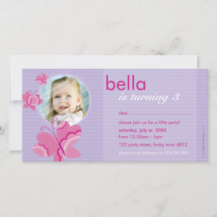 VERJAARDAGSUITNODIGING FOTOCARD :: flutterbybutter