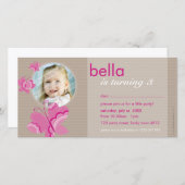 VERJAARDAGSUITNODIGING FOTOCARD :: flutterbybutter (Voorkant / Achterkant)