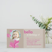 VERJAARDAGSUITNODIGING FOTOCARD :: flutterbybutter (Staand voorkant)