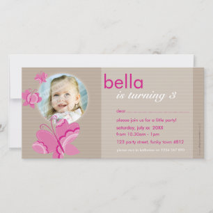 VERJAARDAGSUITNODIGING FOTOCARD :: flutterbybutter