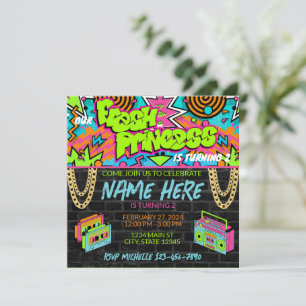 Verjaardagsuitnodiging Fresh Princess jaren 90 Kaart