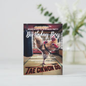 Verjaardagsuitnodiging Gedrag van een rare kip Briefkaart (Staand voorkant)