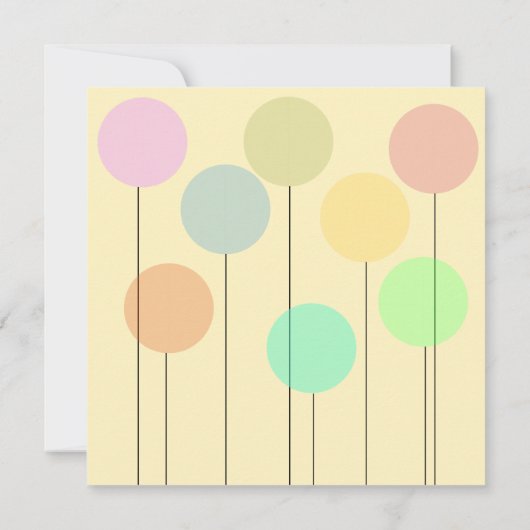 Verjaardagsuitnodiging gele ballon kaart (Achterkant)